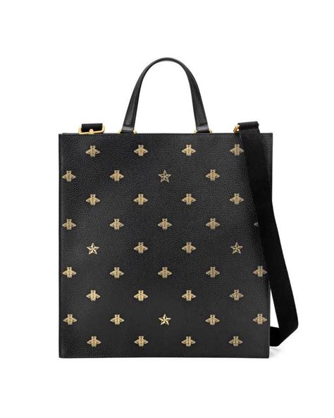 mens gucci bee star leather bag portfolio black|Men's Portfolio Bags .